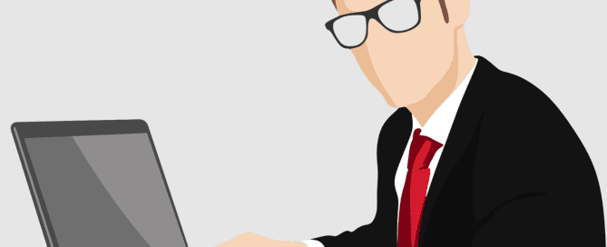 Silhouette of Man wearing glasses at computer Maple Grove Eye Doctors at Pearle Vision