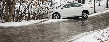 Car on icy road Maple Grove Eye Doctors at Pearle Vision